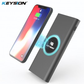 KEYSION 10000mAh Qi wireless charger Power Bank Fast Charging Phone External Battery Metal Powerbank for iPhone XS Max XR X 8 S9
