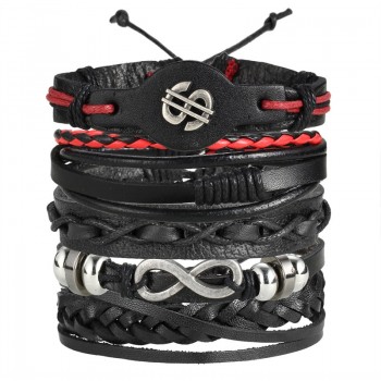6 Design Vintage Multilayer Leather Bracelet For Men 2019 Handmade Wristband Bracelet Punk Rope Jewelry Wrap Bracelets amp; Bangles