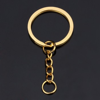 LOULEUR 20 pcs/lot Key Chain Key Ring Bronze Rhodium Gold Color 28mm Long Round Split Keyrings Keychain Jewelry Making Wholesale