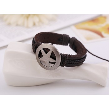 Fashion Genuine Leather Retro Punk Brown Bracelets amp; Bangle for Women Men Jewelry Accessory