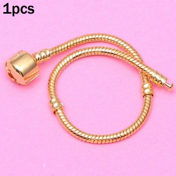 Boosbiy Luxury Crystal Heart Shape Clasp Snake chain Charm Bracelet Fit Pandora Bracelets For Girl/Boy DIY Making Jewelry SA28