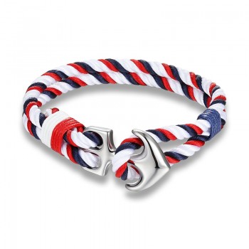 MKENDN High Quality Anchor Bracelets Men Charm Nautical Survival Rope Chain Paracord Bracelet Male Wrap Metal Sport Hooks