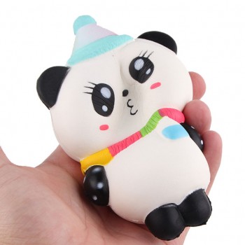 2018 New Cute Cartoon Christmas Panda Squishy Jumbo Slow Rising Phone Strap Soft Squeeze Kawaii Charms Cake Ice Cream Kid Gifts