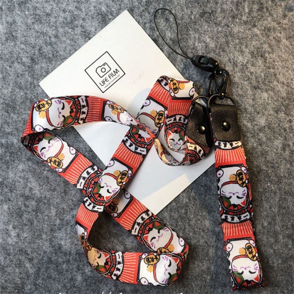 New Years Lucky Cat Lanyard Neck Strap for keys ID Card Lucky Pig Mobile Phone Straps for Huawei USB Badge Holder DIY Hang Rope