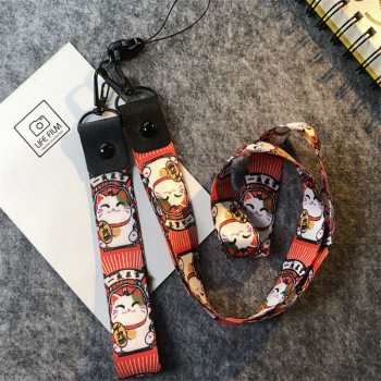 New Years Lucky Cat Lanyard Neck Strap for keys ID Card Lucky Pig Mobile Phone Straps for Huawei USB Badge Holder DIY Hang Rope