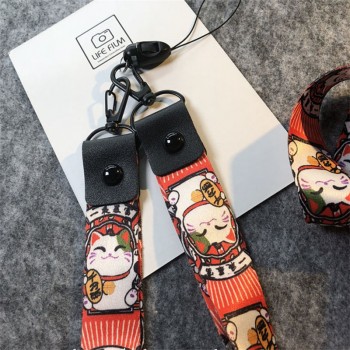New Years Lucky Cat Lanyard Neck Strap for keys ID Card Lucky Pig Mobile Phone Straps for Huawei USB Badge Holder DIY Hang Rope