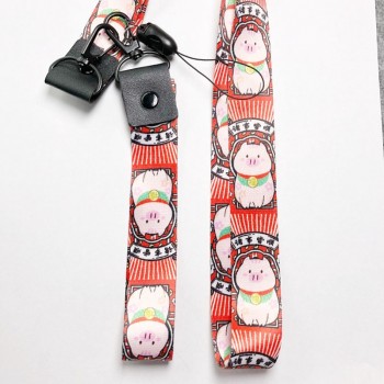 New Years Lucky Cat Lanyard Neck Strap for keys ID Card Lucky Pig Mobile Phone Straps for Huawei USB Badge Holder DIY Hang Rope