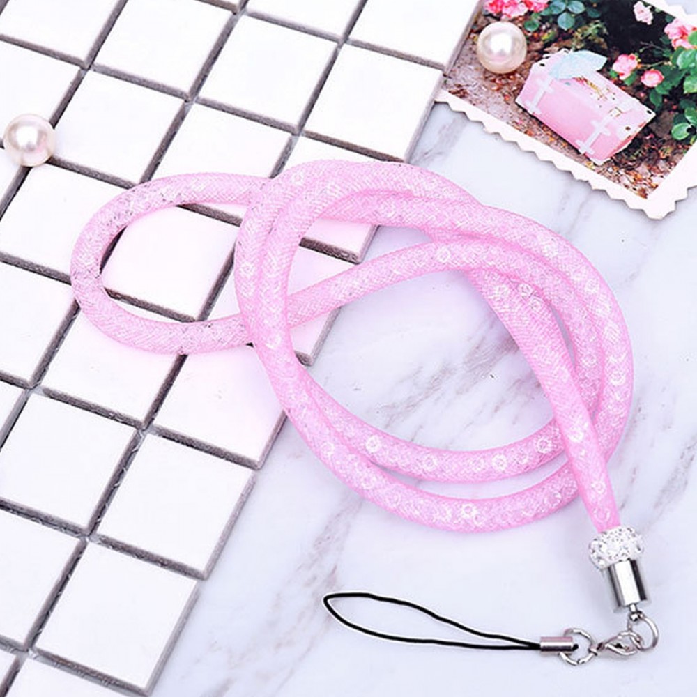 Etmakit  Top Crystal Neck Necklace Strap Lanyard U Disk ID Work Card Mobile Cell Phone Chain Straps Keychain phone Hang Rope