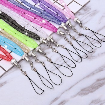 Etmakit  Top Crystal Neck Necklace Strap Lanyard U Disk ID Work Card Mobile Cell Phone Chain Straps Keychain phone Hang Rope