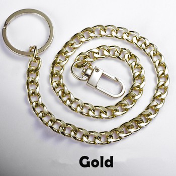 40cm Long Metal Wallet Belt Chain Rock Punk Trousers Hipster Pant Jean Keychain Silver Ring Clip Keyring Mens HipHop Jewelry