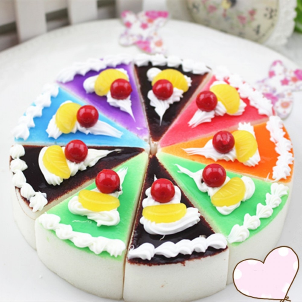 Squishies Cute Triangle Cake Squishy Slow Rising Soft Squeeze Stuffed Kids Toys Mobile Phone Straps Funny Pressure Release Gift
