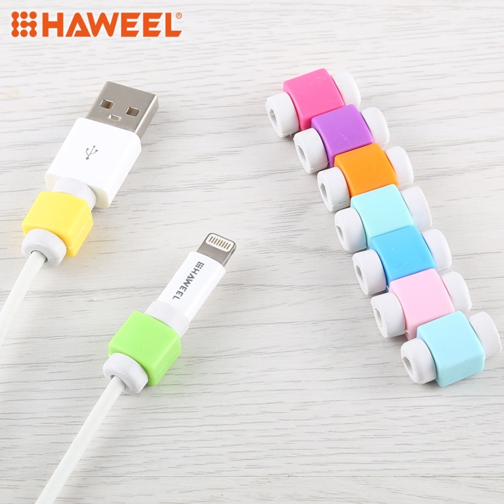 HAWEEL Headphone Wire Data Protection Cover Winder Cord Wrap Organizer, Random Color Delivery