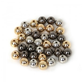 4 6 8 10 12mm 30-300pcs Gold/Silver/Gun-Metal Plated CCB Round Seed Spacer Beads For Fashion Jewelry making DIY BSE009