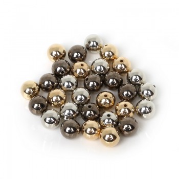 4 6 8 10 12mm 30-300pcs Gold/Silver/Gun-Metal Plated CCB Round Seed Spacer Beads For Fashion Jewelry making DIY BSE009