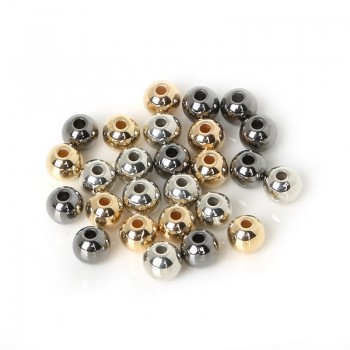 4 6 8 10 12mm 30-300pcs Gold/Silver/Gun-Metal Plated CCB Round Seed Spacer Beads For Fashion Jewelry making DIY BSE009