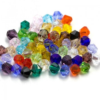 Buy 1 and get 1 free total 200pcs Colorful 4mm Bicone Crystal Beads Glass Beads Loose Spacer Beads bracelet Jewelry Making DIY