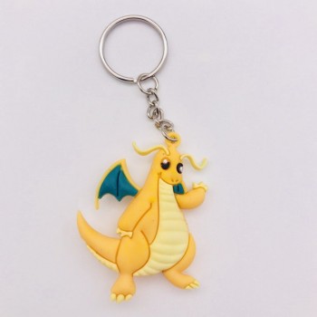 3D Anime Figure Pokemon Go Keychain PVC Cartoon Pocket Monsters Pikachu Naruto Pendant Key Chain Key Ring Kids Key Holder Gift