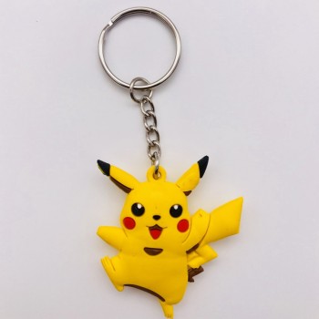 3D Anime Figure Pokemon Go Keychain PVC Cartoon Pocket Monsters Pikachu Naruto Pendant Key Chain Key Ring Kids Key Holder Gift