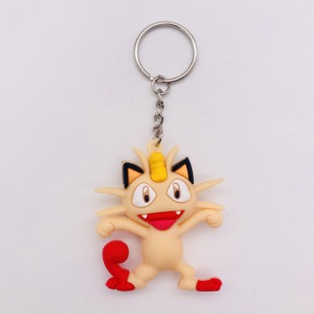 3D Anime Figure Pokemon Go Keychain PVC Cartoon Pocket Monsters Pikachu Naruto Pendant Key Chain Key Ring Kids Key Holder Gift