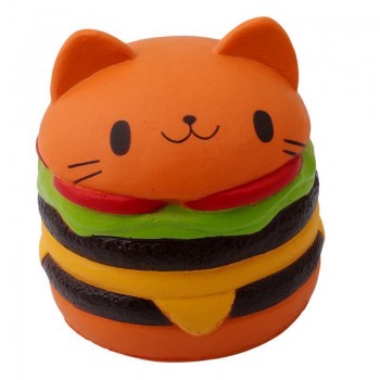 Pink Orange Kawaii Soft Squishy Jumbo Cat Hamburger toy Scented Slow Rising Exquisite Soft kid Decompression Fun Toy phone strap