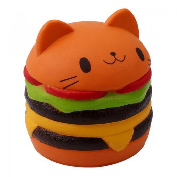 Pink Orange Kawaii Soft Squishy Jumbo Cat Hamburger toy Scented Slow Rising Exquisite Soft kid Decompression Fun Toy phone strap