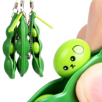 Funny Green Extrusion Mini Bean Squishy Slow rising Toys Ball Squeeze Soft Pendant Anti Stress fun Gadgets Phone Strap Key chain