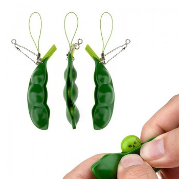 Funny Green Extrusion Mini Bean Squishy Slow rising Toys Ball Squeeze Soft Pendant Anti Stress fun Gadgets Phone Strap Key chain