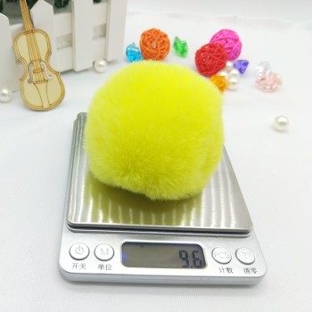 Fur Pompom Metal Buttons Jewelry Findings 8CM Faux Rabbit Fur Pom Pom with Press Button Fake Fur Hat Bubble Removable Keychain