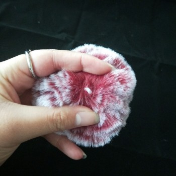 Fur Pompom Metal Buttons Jewelry Findings 8CM Faux Rabbit Fur Pom Pom with Press Button Fake Fur Hat Bubble Removable Keychain