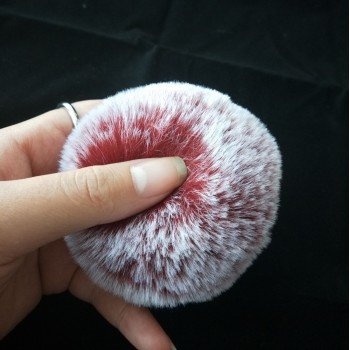 Fur Pompom Metal Buttons Jewelry Findings 8CM Faux Rabbit Fur Pom Pom with Press Button Fake Fur Hat Bubble Removable Keychain