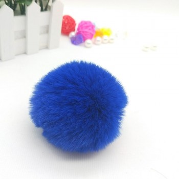 Fur Pompom Metal Buttons Jewelry Findings 8CM Faux Rabbit Fur Pom Pom with Press Button Fake Fur Hat Bubble Removable Keychain