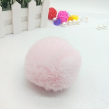 Fur Pompom Metal Buttons Jewelry Findings 8CM Faux Rabbit Fur Pom Pom with Press Button Fake Fur Hat Bubble Removable Keychain