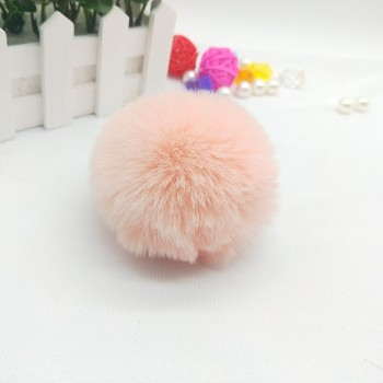 Fur Pompom Metal Buttons Jewelry Findings 8CM Faux Rabbit Fur Pom Pom with Press Button Fake Fur Hat Bubble Removable Keychain