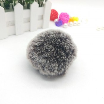 Fur Pompom Metal Buttons Jewelry Findings 8CM Faux Rabbit Fur Pom Pom with Press Button Fake Fur Hat Bubble Removable Keychain