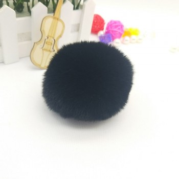 Fur Pompom Metal Buttons Jewelry Findings 8CM Faux Rabbit Fur Pom Pom with Press Button Fake Fur Hat Bubble Removable Keychain