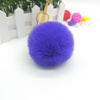 Fur Pompom Metal Buttons Jewelry Findings 8CM Faux Rabbit Fur Pom Pom with Press Button Fake Fur Hat Bubble Removable Keychain
