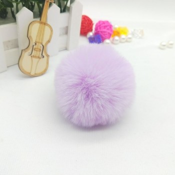Fur Pompom Metal Buttons Jewelry Findings 8CM Faux Rabbit Fur Pom Pom with Press Button Fake Fur Hat Bubble Removable Keychain