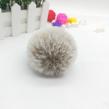 Fur Pompom Metal Buttons Jewelry Findings 8CM Faux Rabbit Fur Pom Pom with Press Button Fake Fur Hat Bubble Removable Keychain