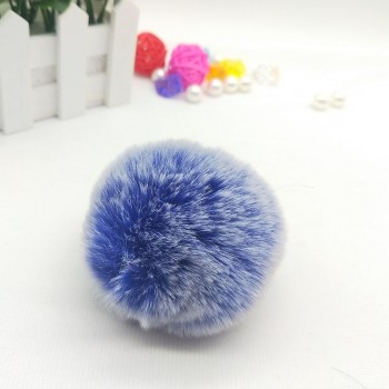 Fur Pompom Metal Buttons Jewelry Findings 8CM Faux Rabbit Fur Pom Pom with Press Button Fake Fur Hat Bubble Removable Keychain