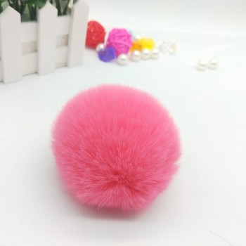 Fur Pompom Metal Buttons Jewelry Findings 8CM Faux Rabbit Fur Pom Pom with Press Button Fake Fur Hat Bubble Removable Keychain
