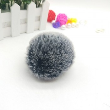 Fur Pompom Metal Buttons Jewelry Findings 8CM Faux Rabbit Fur Pom Pom with Press Button Fake Fur Hat Bubble Removable Keychain