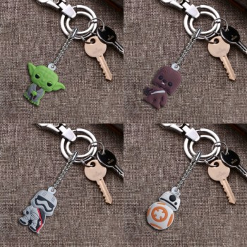 1pcs PVC Keychain Cartoon Figure Star Wars Key Chains Key Ring Super Hero Key Holder Kid Christmas Gift Fashion Charms Trinkets
