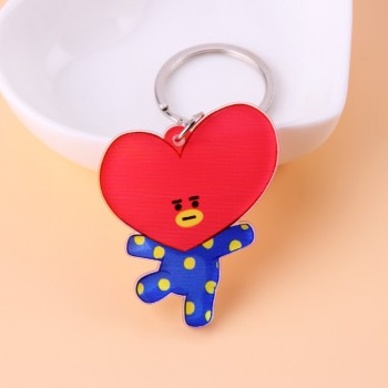 Cute Anime Kpop BTS BT21 Bangtan Boys Key Chain Love Yourself Acrylic J-HOPE V SUGA TATA COOKY SHOOKY Porte Clef Keychain