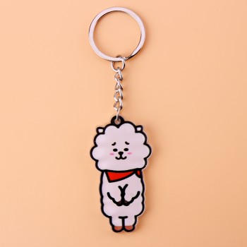 Cute Anime Kpop BTS BT21 Bangtan Boys Key Chain Love Yourself Acrylic J-HOPE V SUGA TATA COOKY SHOOKY Porte Clef Keychain