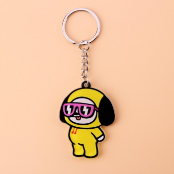Cute Anime Kpop BTS BT21 Bangtan Boys Key Chain Love Yourself Acrylic J-HOPE V SUGA TATA COOKY SHOOKY Porte Clef Keychain