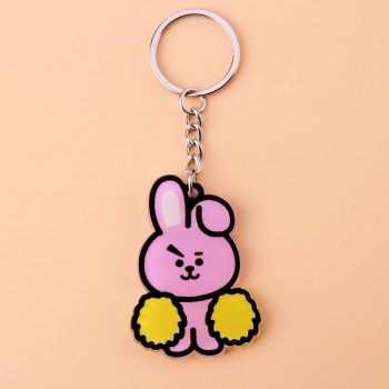 Cute Anime Kpop BTS BT21 Bangtan Boys Key Chain Love Yourself Acrylic J-HOPE V SUGA TATA COOKY SHOOKY Porte Clef Keychain