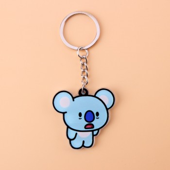 Cute Anime Kpop BTS BT21 Bangtan Boys Key Chain Love Yourself Acrylic J-HOPE V SUGA TATA COOKY SHOOKY Porte Clef Keychain