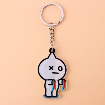 Cute Anime Kpop BTS BT21 Bangtan Boys Key Chain Love Yourself Acrylic J-HOPE V SUGA TATA COOKY SHOOKY Porte Clef Keychain
