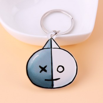 Cute Anime Kpop BTS BT21 Bangtan Boys Key Chain Love Yourself Acrylic J-HOPE V SUGA TATA COOKY SHOOKY Porte Clef Keychain