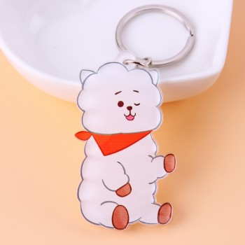 Cute Anime Kpop BTS BT21 Bangtan Boys Key Chain Love Yourself Acrylic J-HOPE V SUGA TATA COOKY SHOOKY Porte Clef Keychain